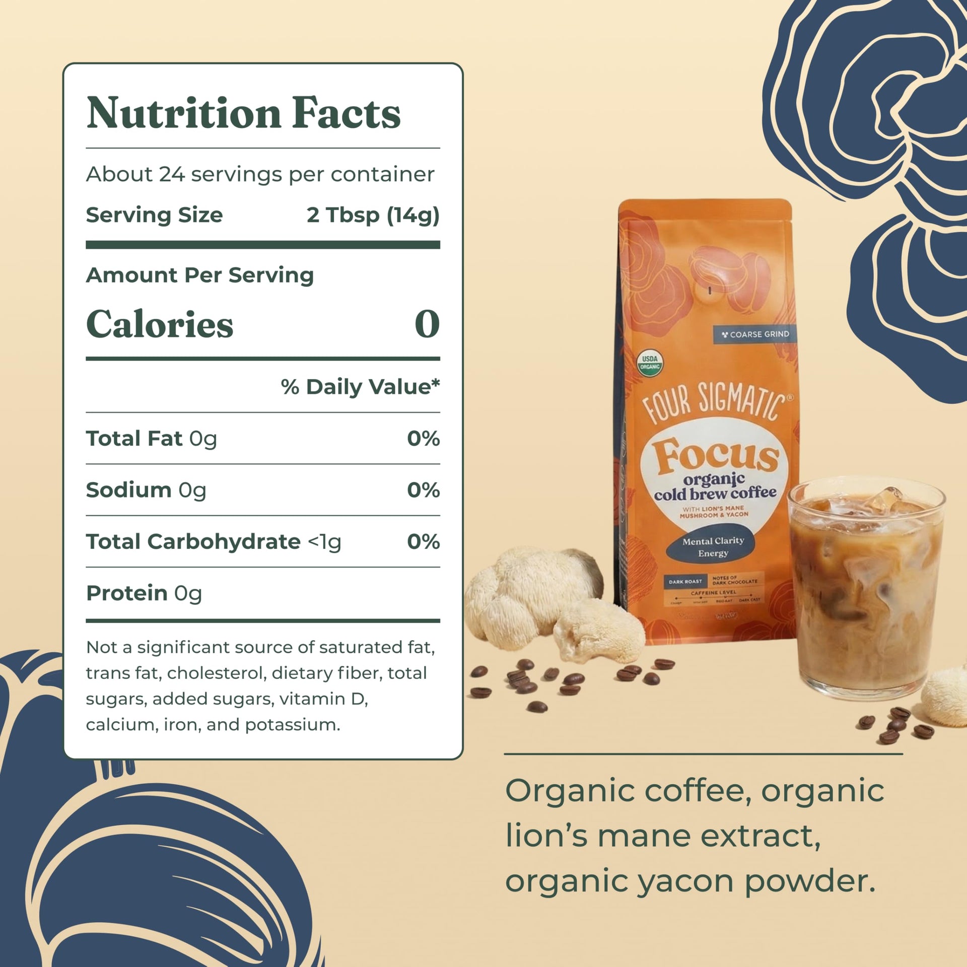 Organic Cold Brew Coffee Grounds (12 Ounce)
