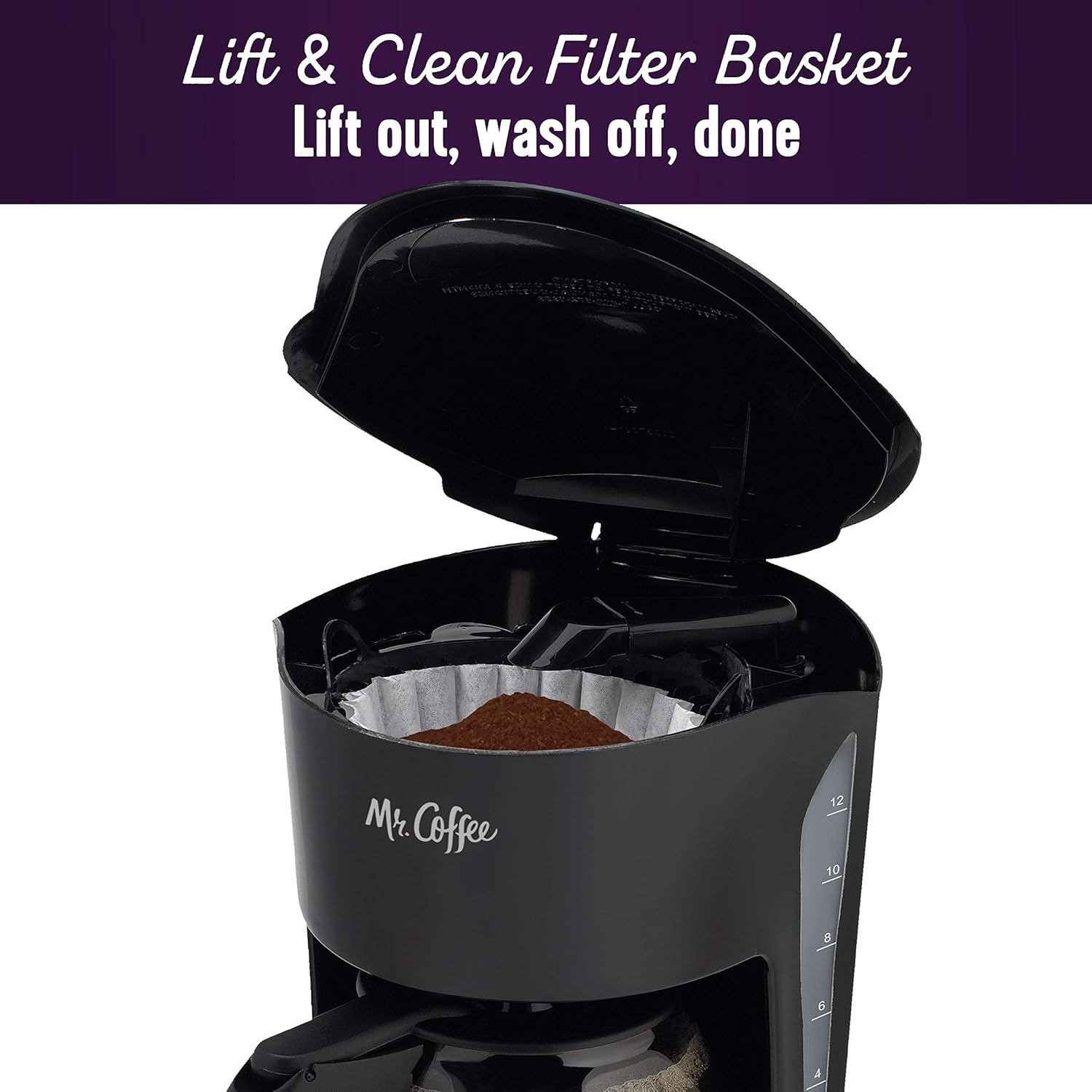 Mr. Coffee Black Coffee Maker, 12 Cups, with Auto Pause and Glass Carafe, Perfect for Home and Office Use - Blissbrew