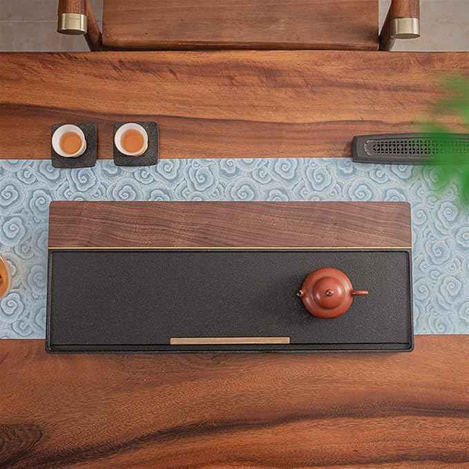 Tea Set Simple Walnut Solid Wood Tea Tray Home Kung Fu Tea Set Dry Brew Table Modern Home Stone Tea Table Chinese Tea Set