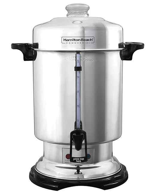 Hamilton Beach Commercial Coffee Urn & Hot Beverage Dispenser, 60 Cup Capacity, Polished Stainless Steel (D50065)