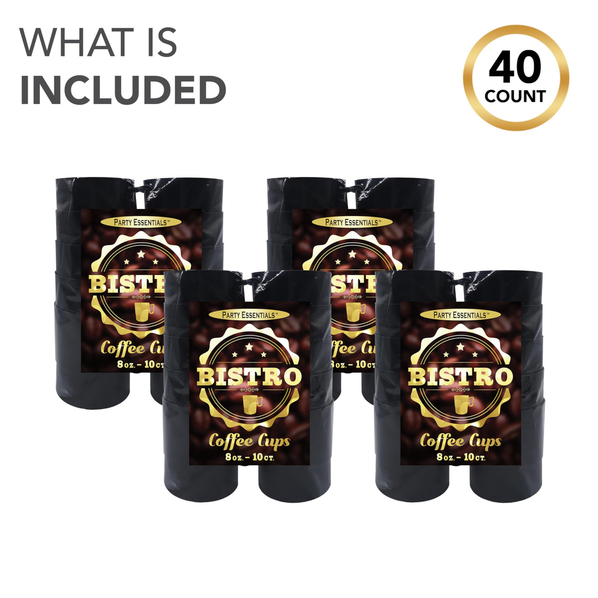 Black disposable plastic coffee cup for hot drinks