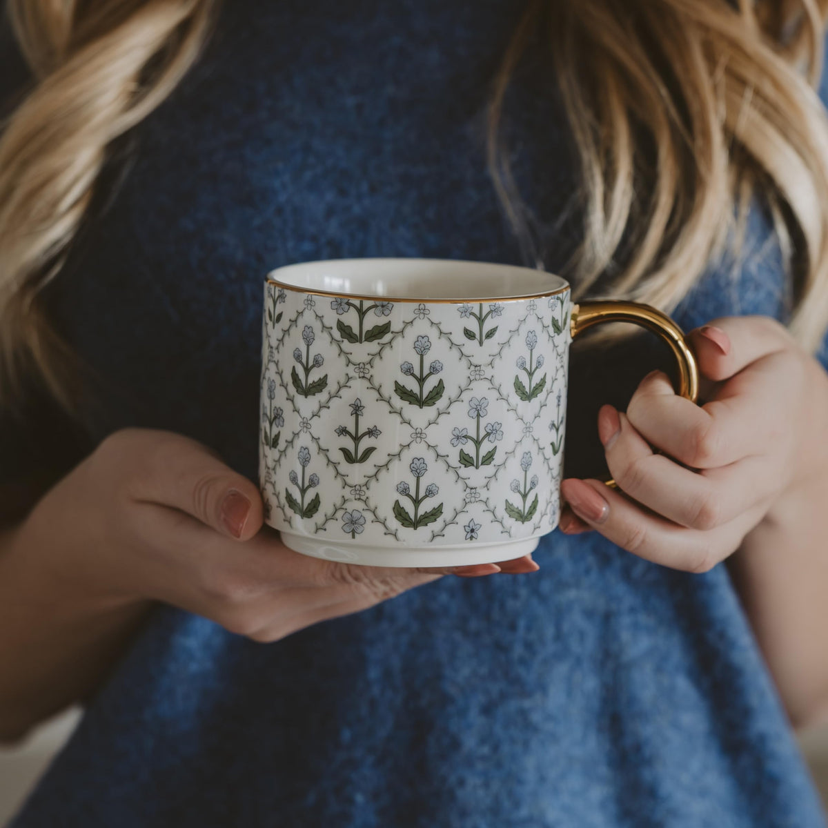 Cottagecore floral mug for coffee or tea