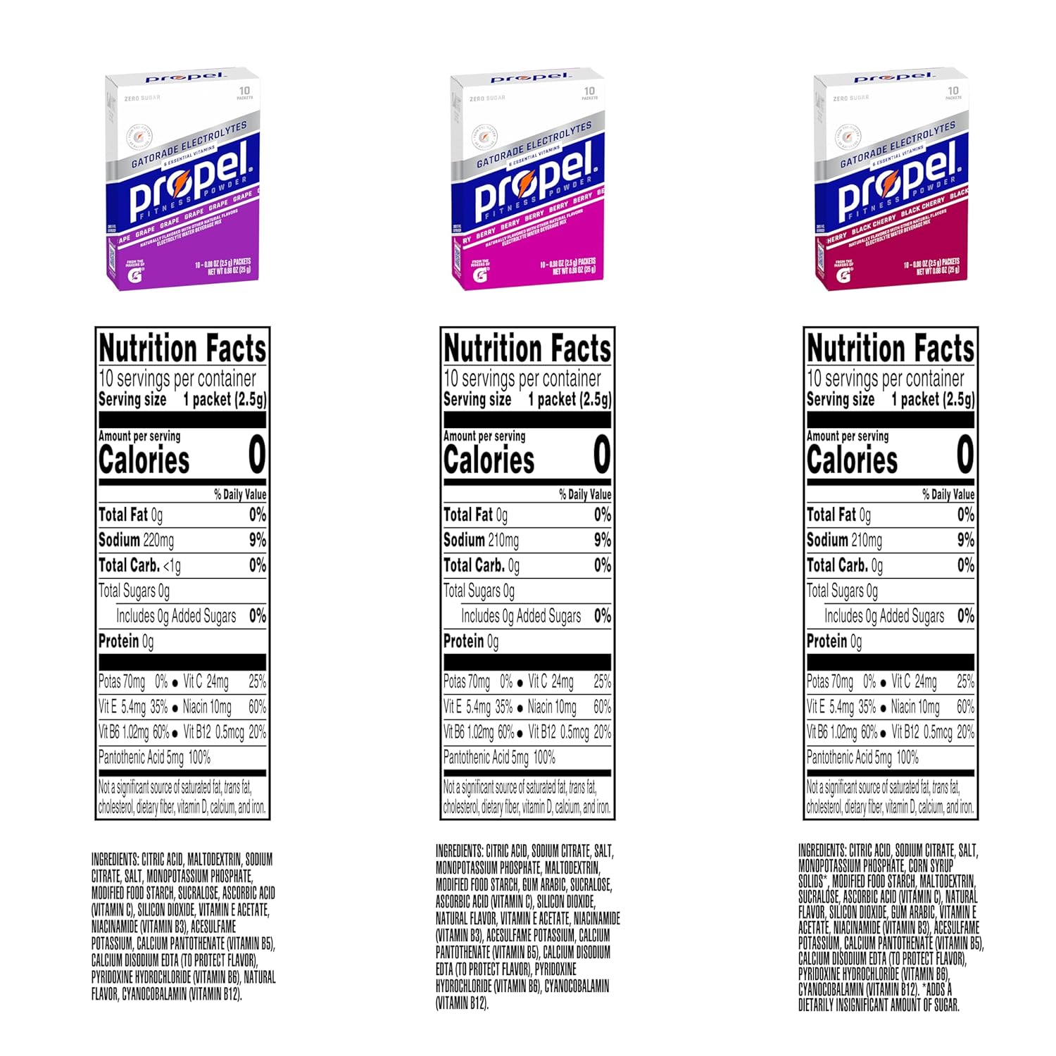 Propel Electrolyte Enhanced Water Drink Mix Powder Packets, Grape Variety Pack, Zero Calorie & Zero Sugar Hydration with Electrolytes and Vitamins C & E (30 Packets) - Blissbrew