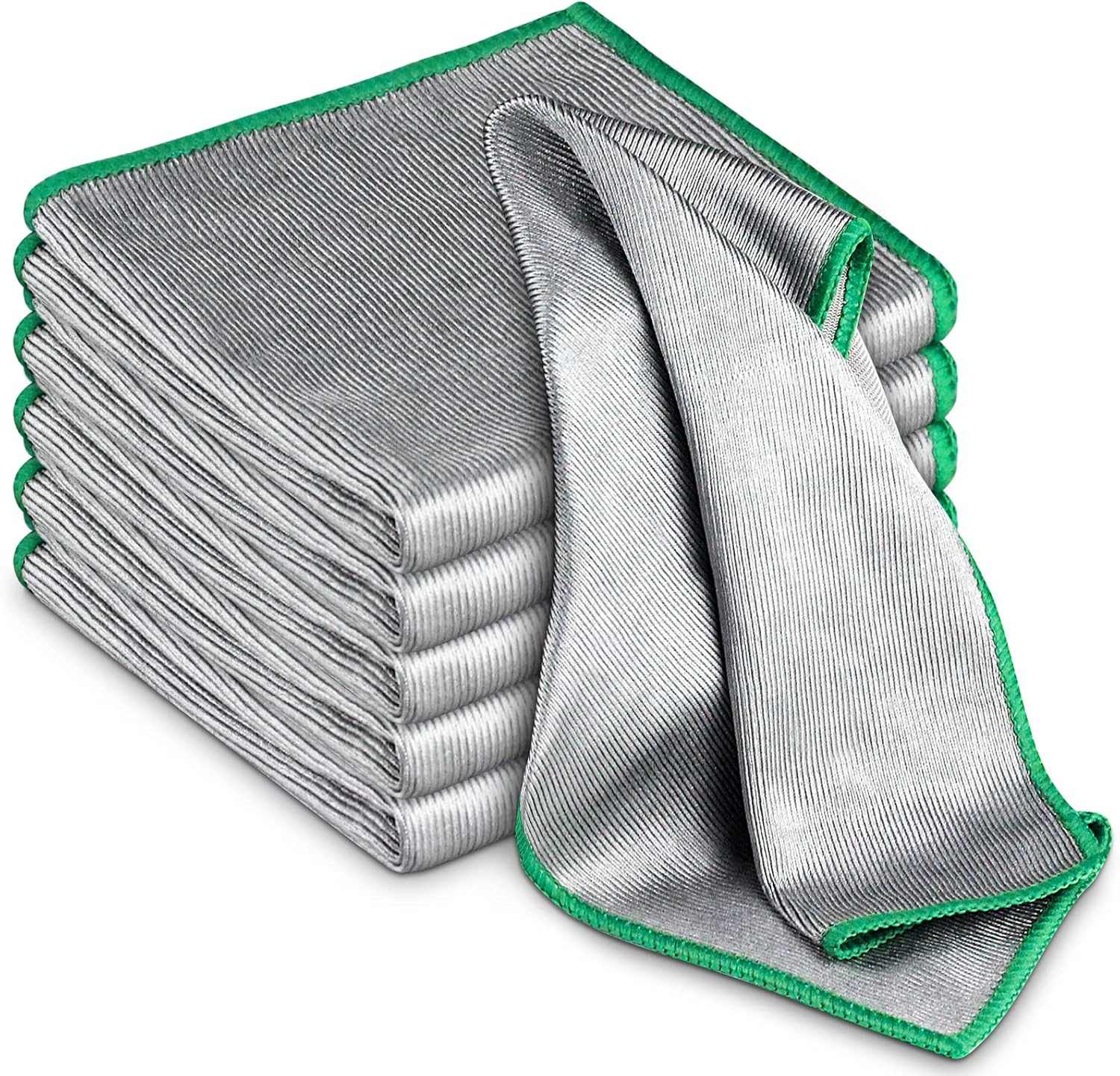 Glass Polishing Cloth Streak Free Miracle Cleaning Cloth Lint Free Microfiber Cleaning Rags for Glasses Kitchen Dish Mirrors Easy Clean, Pack of 6, 12