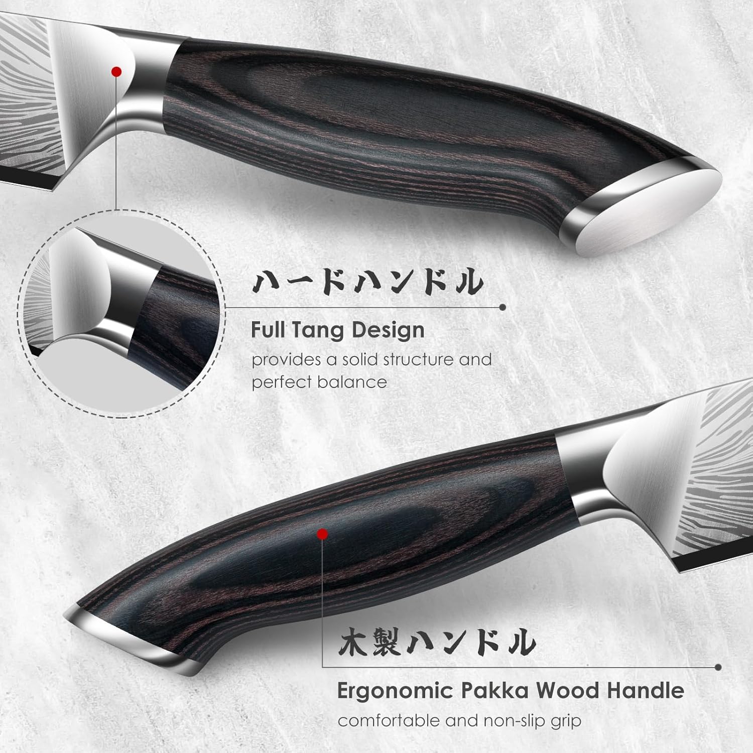 SHAN ZU Steak Knives Set of 6, Ultra Sharp 4.5 Inch High Hardness Powder Steel Steak Knife Set, Serrated Steak Knives with Ergonomic Pakkawood Handle Japanese Knives for Steak, Bread and Butter