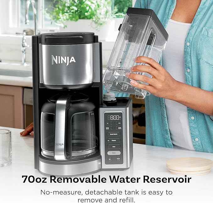 Ninja Fresh Brew™ Drip Coffee Maker | Programmable 14Cup Glass Carafe, Brew Classic & Rich, 70oz Removable Water Reservoir | Small Batch, Delay Brew, Adjustable Warming Plate | Stainless Steel | CE451