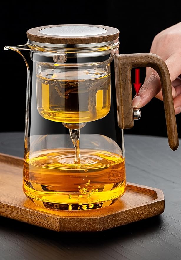 Witchcraft Magnetic Glass Teapot with Infuser - Loose Leaf Tea Pot with Detachable strainer,magical teapot,gifts for tea lovers(800ml)