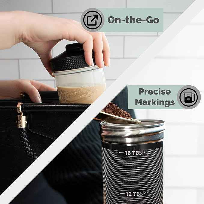 Masontops Cold Brew Makers Kit - Deluxe Iced Coffee Maker with Glass Pitcher & Stainless Steel Mesh Filter - Easy Pour Fridge Cold Brewer System