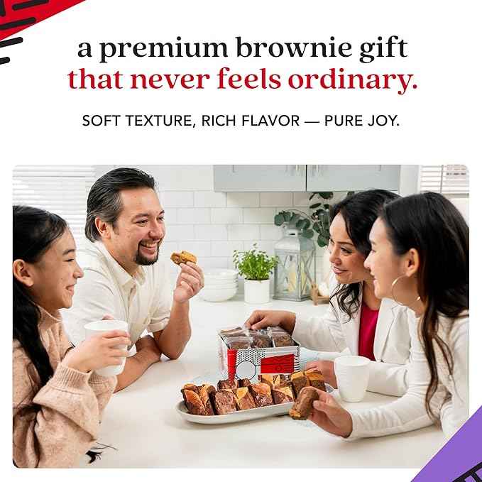 David’s Cookies Cheesecake Brownies Gift Tin 2lbs – Rich Chocolate Cheesecake Brownies – Gourmet Bakery Dessert Gift Tin for Sharing, Celebrations, Thank You and All Occasions