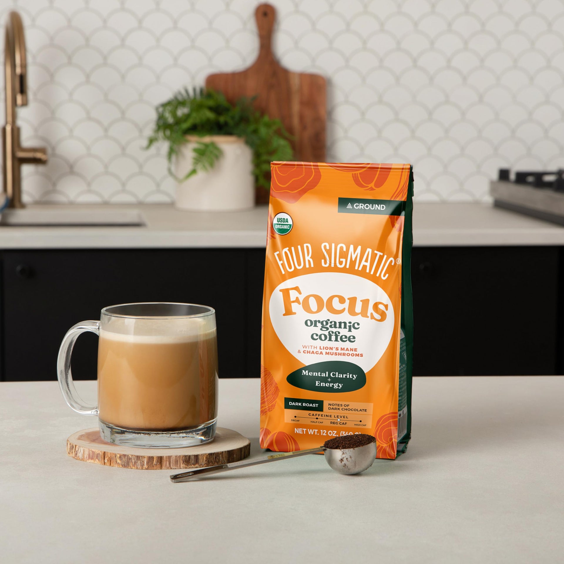 Organic Focus Mushroom Ground Coffee (12 Ounce)