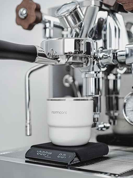 Normcore Pocket Coffee Scale V3, Pour Over Drip Espresso Scale, Barista Scale with Timer, Anodized Aluminum Body with Back-Lit LCD Display, Black