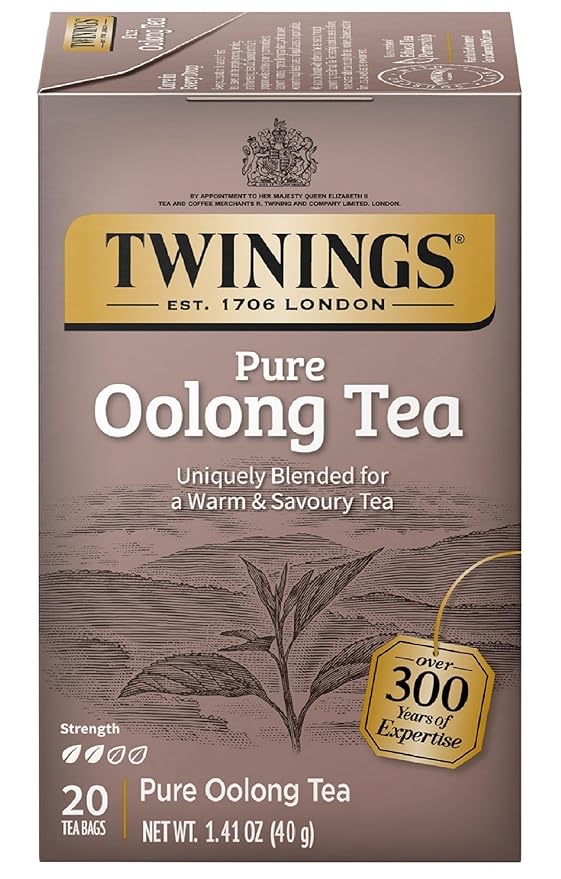 Twinings Pure Oolong Tea – Golden Caffeinated Tea, Individually Wrapped Tea Bags, 20 Count