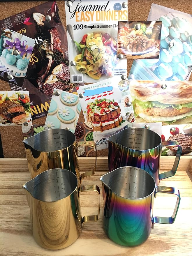 Milk Frothing Pitcher 20oz Stainless Steel Cup Perfect for Latte Cappuccino Stainless Steel Milk Frother Steaming Pitcher Rose Golden Color 600ml