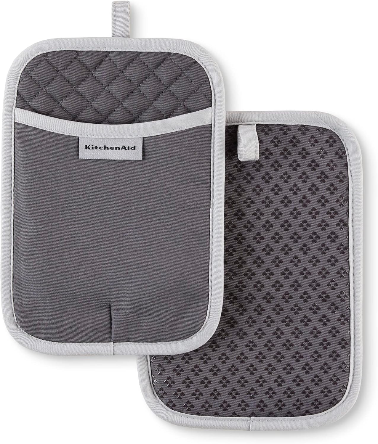 KitchenAid Asteroid Pot Holder 2-Pack Set, Charcoal Grey, 7