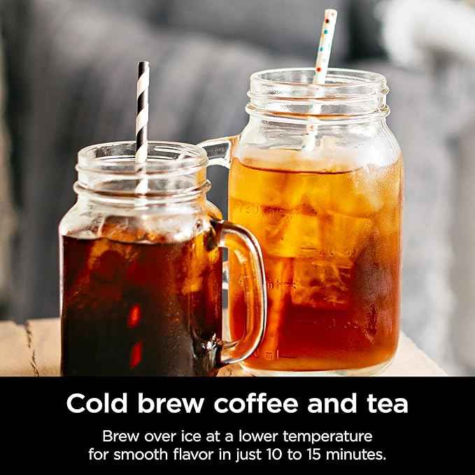 Shark Ninja CP307 Hot and Cold Brewed System W/Thermal Carafe Coffee Maker, Black