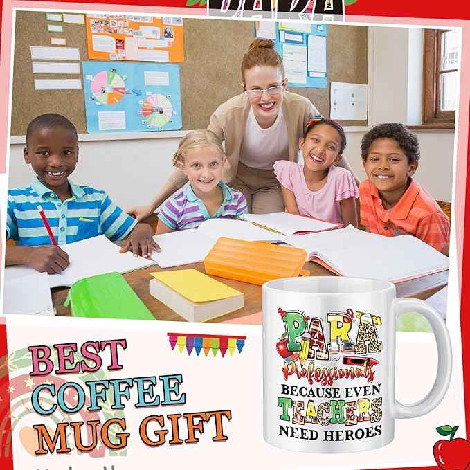 12 Pcs Paraprofessional Gifts Bulk, Paraprofessional Day Mugs 11oz Ceramic Cup for Para Supplies Teacher Assistant Grad Paraeducators, Teacher Aids, Classroom Staff Appreciation Gifts