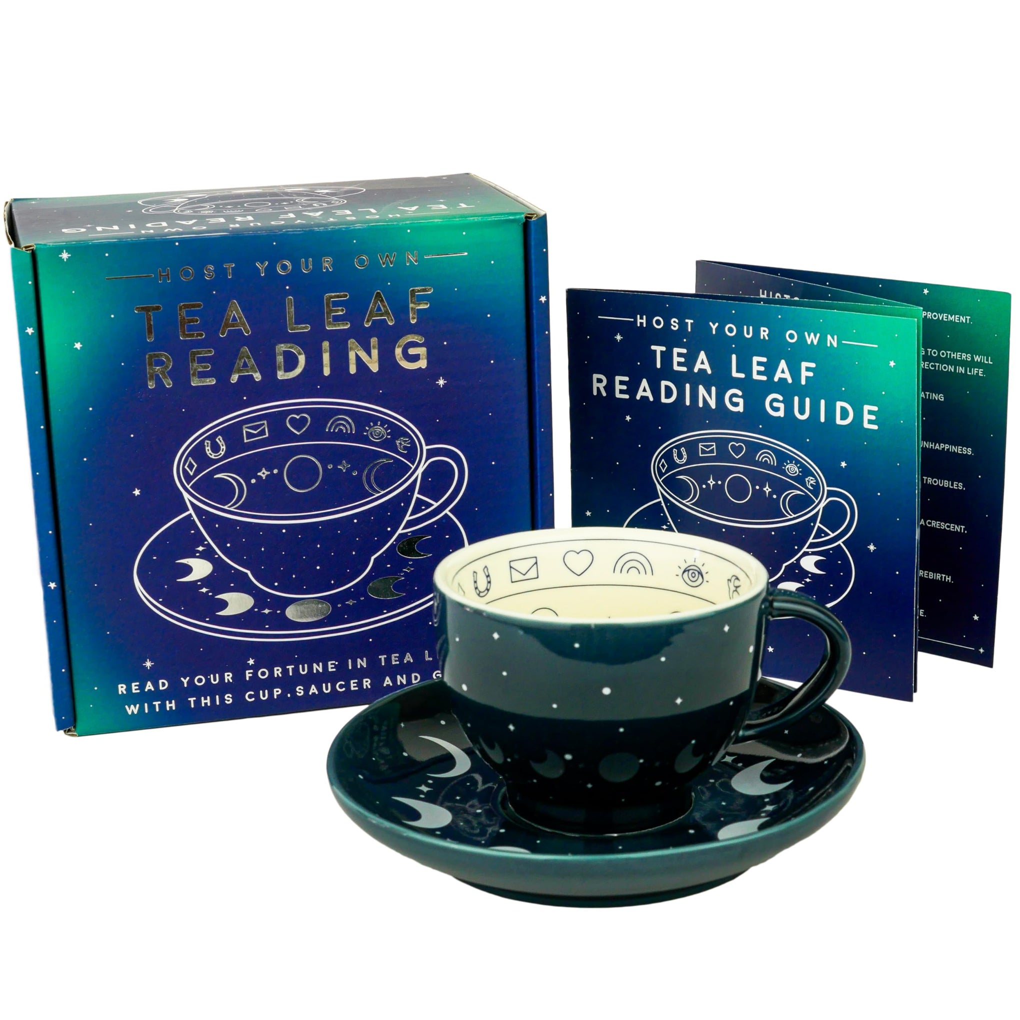 Tea Leaf Reading Kit. Host Your Own Tea Leaf Reading Party. Teacup and Saucer Divination Gift Set