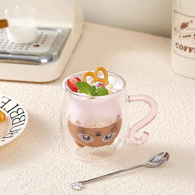 Gift Woman Birthday Cup Cat Coffee Cup Double Walled Cup A The Mug Cat Gift Mom Dad Mistress Friend Wife Idea Gift Idea Mother's Day Father's Day Valentine's Day Christmas Halloween Woman