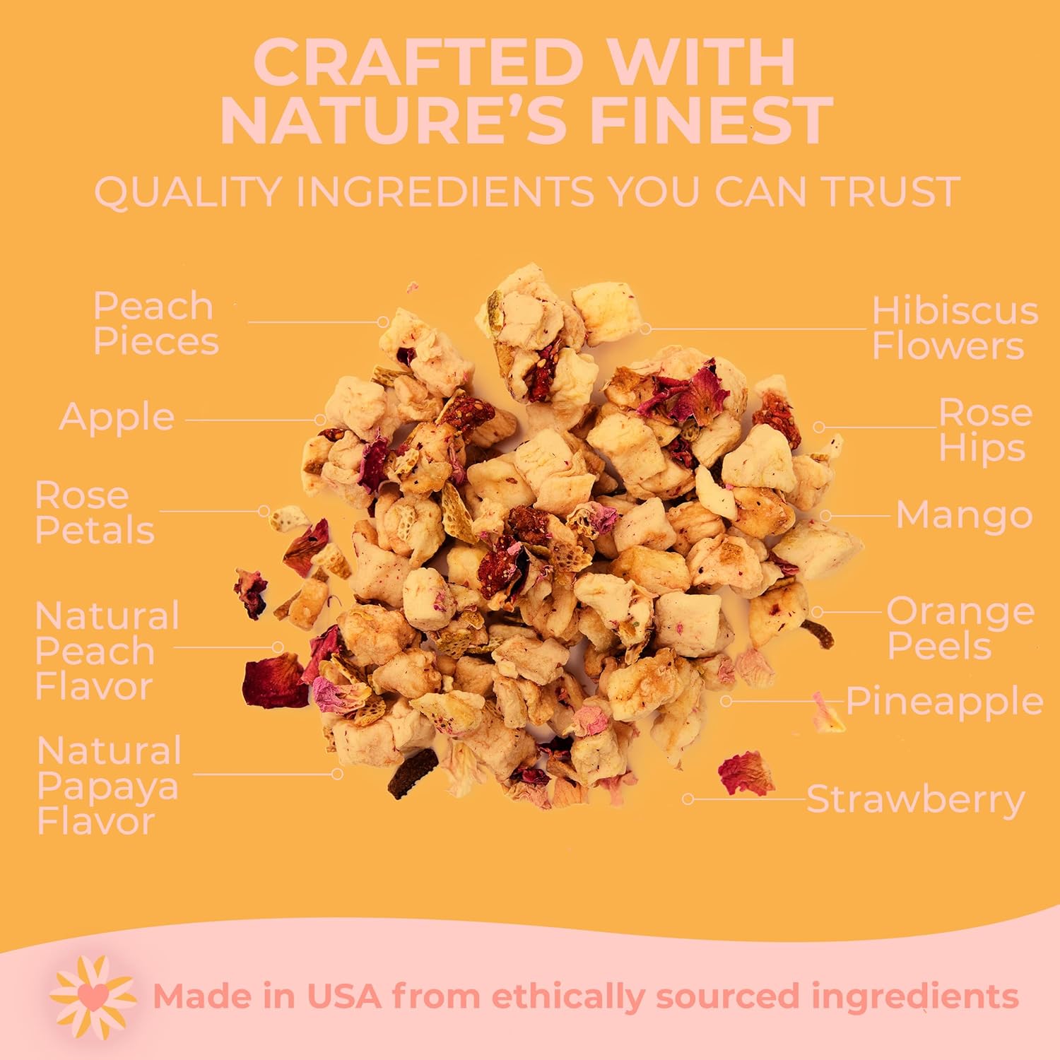 Katy’s Peach Bellini Loose Leaf Tea | Fruity & Refreshing Light White Herbal Tea | Apple, Peach & Mango | Caffeine-Free Tea | 30+ Cups | Hot or Iced | Premium Quality, Woman-Owned | 2.75oz Pouch