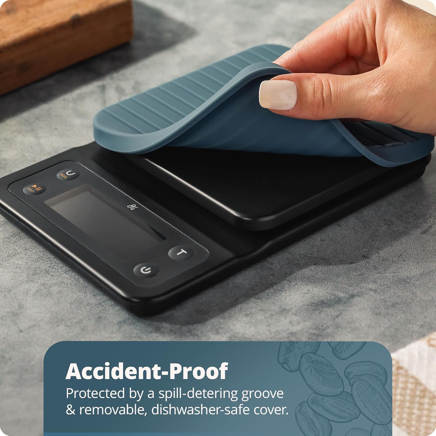 Greater Goods 0.1g Precision Coffee Scale with Timer – 3kg Digital Scale for Pour-Over, Espresso, French Press, Kitchen Use (Stone Blue) - Blissbrew