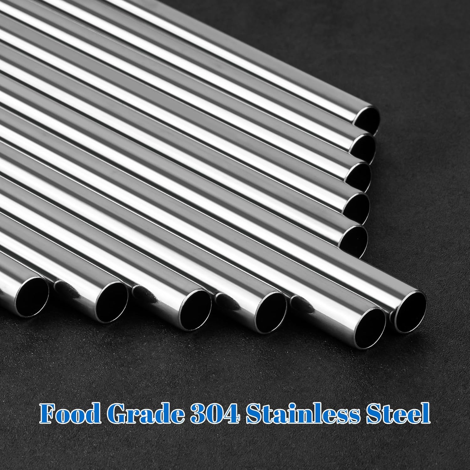 Tomorotec 8-Pack Stainless Steel Straws Fit for 40oz Stanley Tumblers, 12" Metal Straws for Stanley Cup with 1 Brush, Reusable Drinking Straws for Smoothies, Milkshakes, Dishwasher Safe & BPA-Free