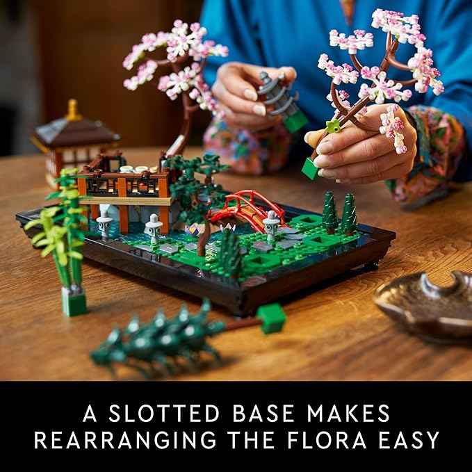 LEGO Icons Tranquil Garden Building Set - Detailed Japanese Zen Garden DIY Kit for Adults, Ages 18+ - Gift for Birthday - Building Block Set for Home Decor - 10315