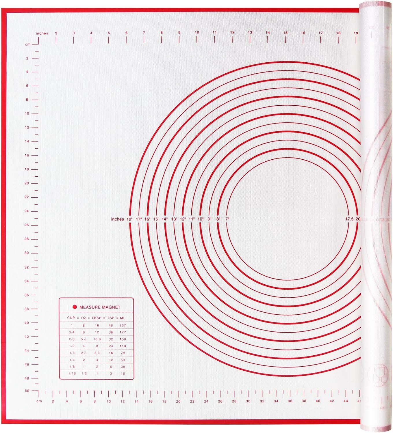 Yansumi silicone pastry non stick baking mat with measurement fondant mat with three sizes for silicone baking mat, counter mat, dough rolling mat,fondant/pie crust mat. (XXL, 32