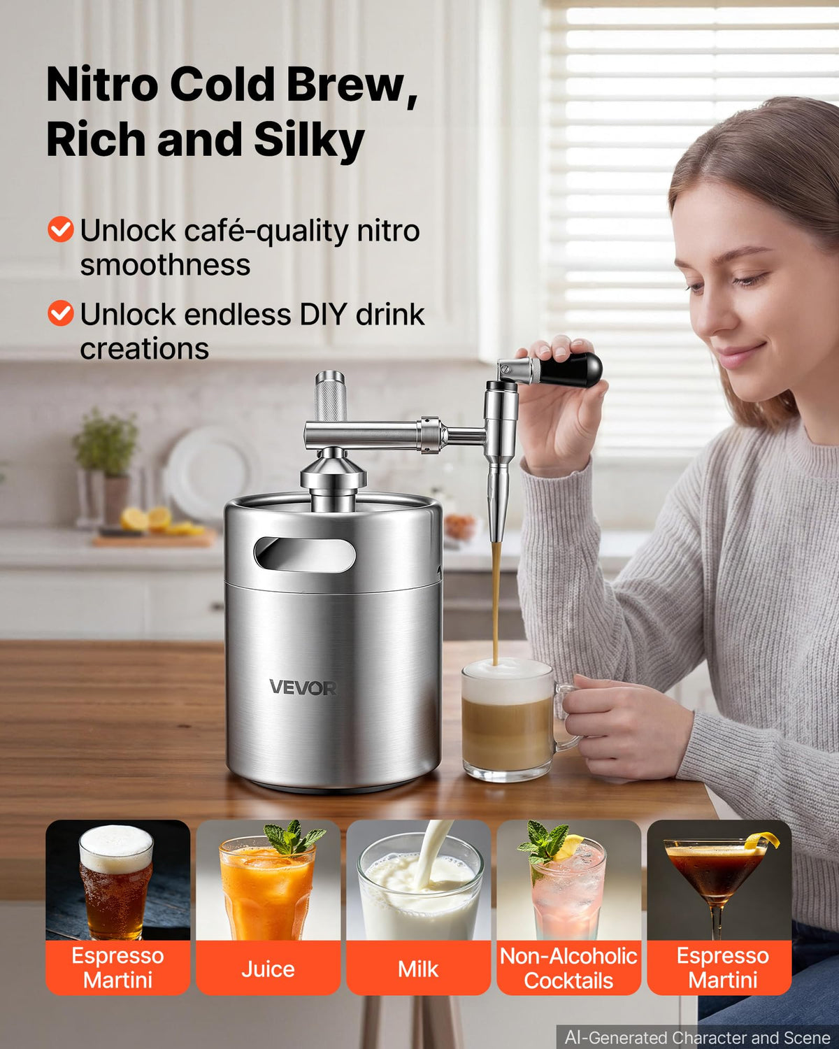 Nitrogen infuser dispenser with pressure relief valve