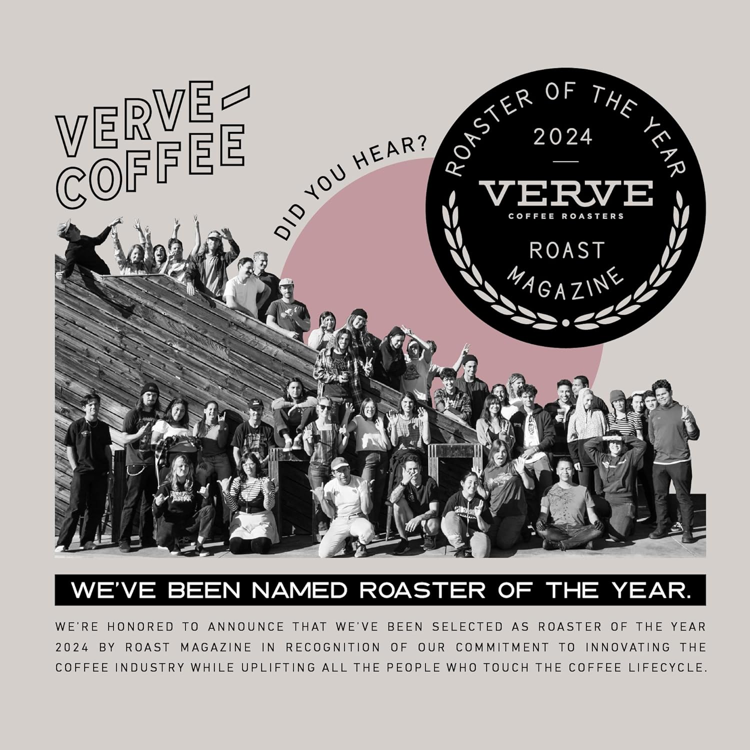 Verve Coffee Roasters Whole Bean Coffee Seabright House Blend | Medium Roast, Brewed or French Press, Direct Trade, Resealable Pouch | Enjoy Hot or Cold Brew | 12oz Bag