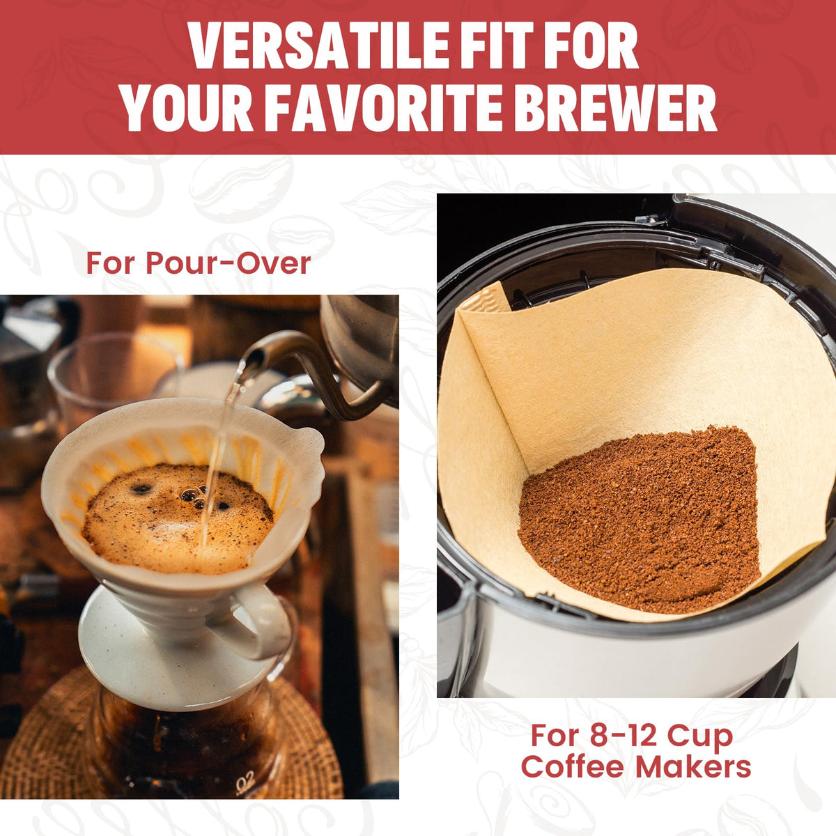 #4 cone filter sized for 8-12 cup drip coffee makers