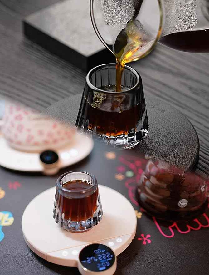 Cocinare KissCup Crystal Espresso Cup – 1.5oz Demitasse Cup for Espresso, Pour-over coffee & Tea, Haze Gray, Crystal Collection