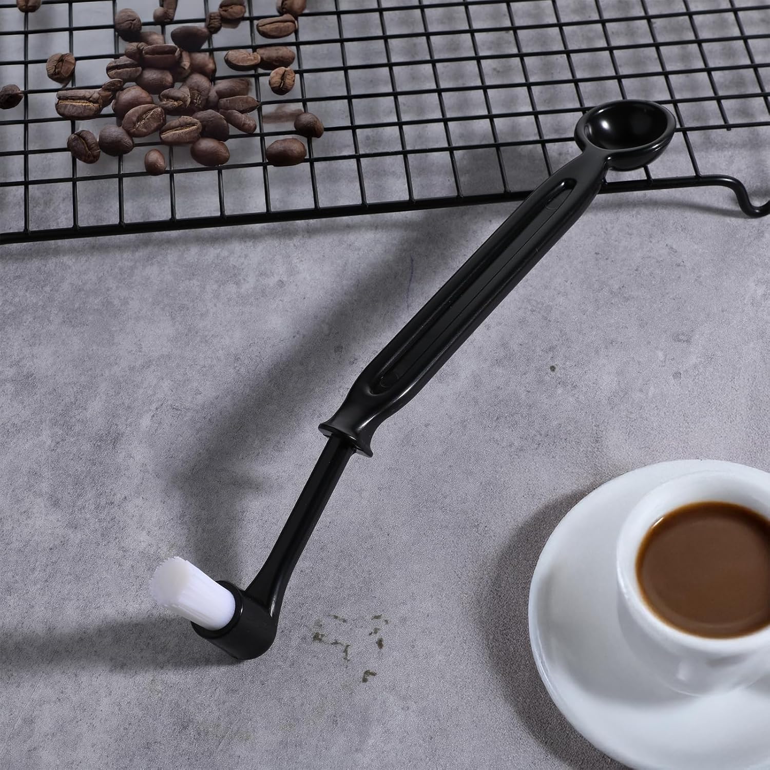 Espresso Machine Cleaning Brush Kit 2 Pieces Coffee Cleaning Brush with Spoon for Coffee Grinder