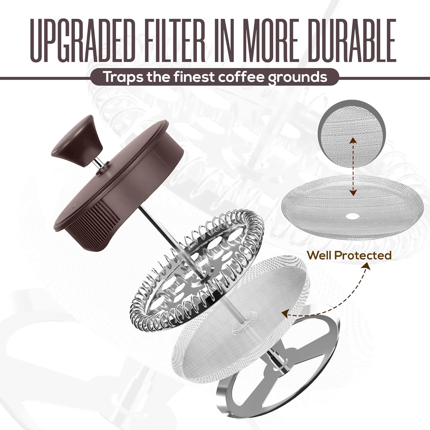Utopia Kitchen 12 Ounce 0.35 Liter French Press Coffee Maker, Tea Maker, Travel Coffee Presses, Heat Resistant Thickened Borosilicate Coffee Pot for Camping Travel Gifts, Deep Taupe Pack of 1 - Blissbrew