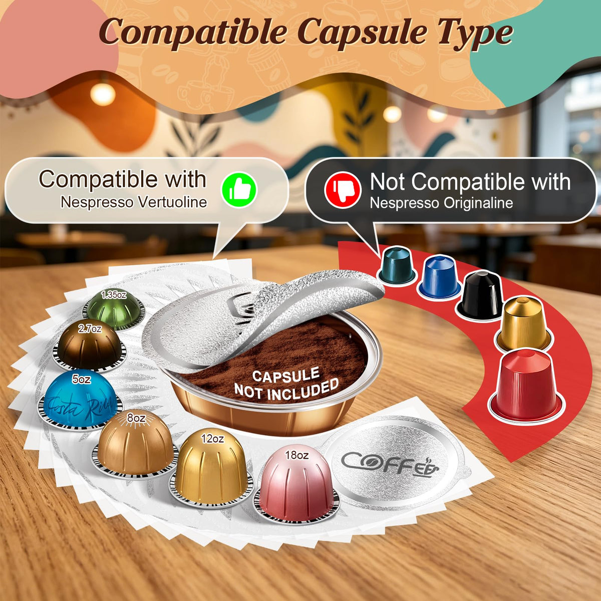 Aluminum foil lid refills, 200 pieces, pods not included