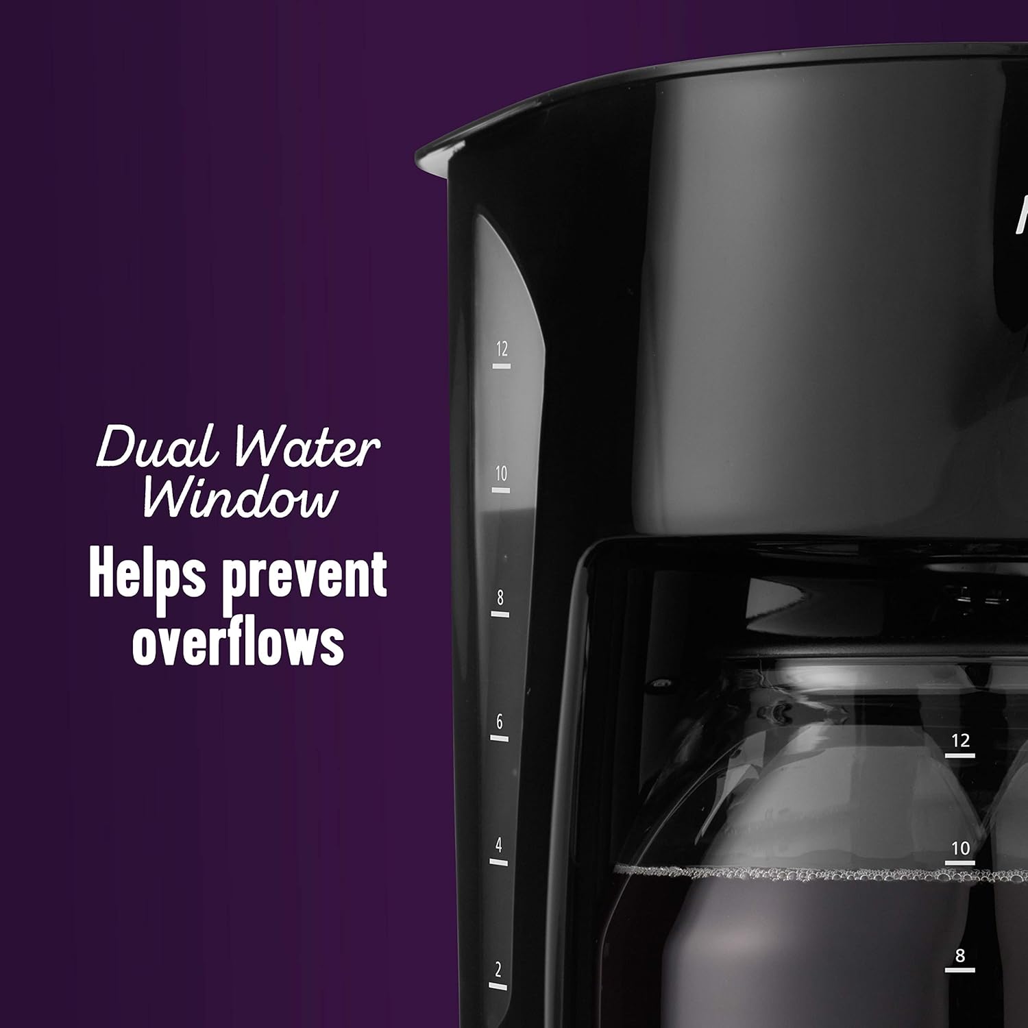 Mr. Coffee Black Coffee Maker, 12 Cups, with Auto Pause and Glass Carafe, Perfect for Home and Office Use - Blissbrew