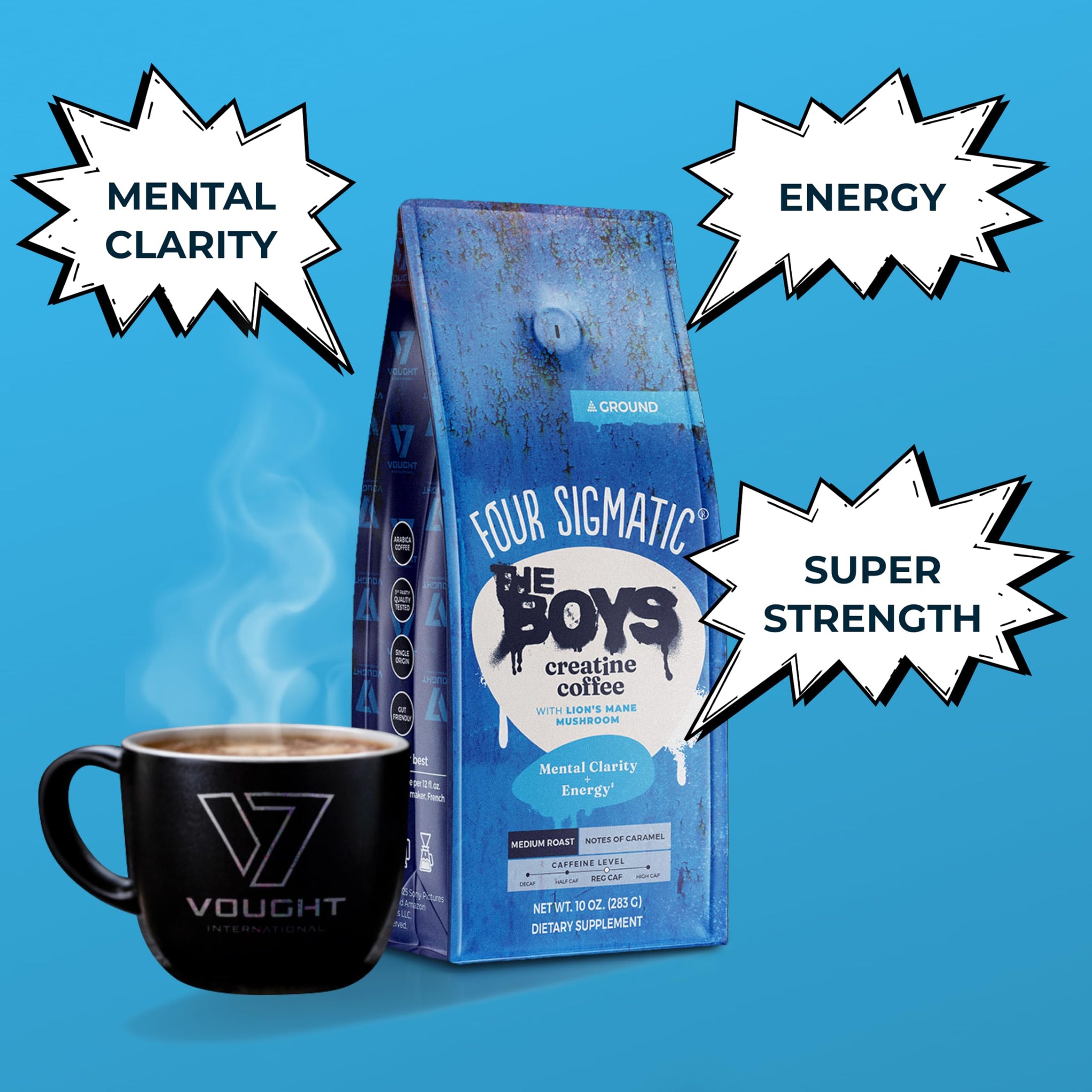 THE BOYS Creatine Coffee with Lion’s Mane Mushroom (10 Ounce)
