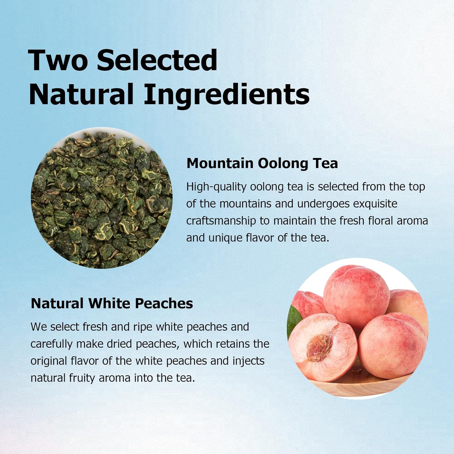 HANFANGLING White Peach Oolong Tea, 2PCS, Refreshing, Fresh Sweetness of White Peach and Aromatic Taste of Oolong Tea