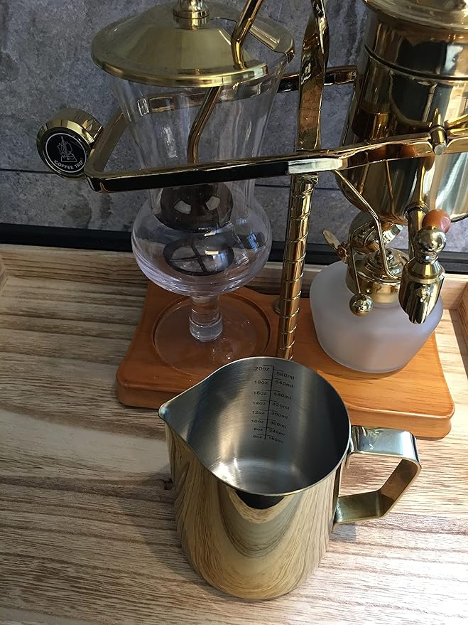 32oz Stainless Steel Milk Frothing Pitcher - Double Measurement Scale, Perfect for Latte Art, SUS304, 900ML Golden