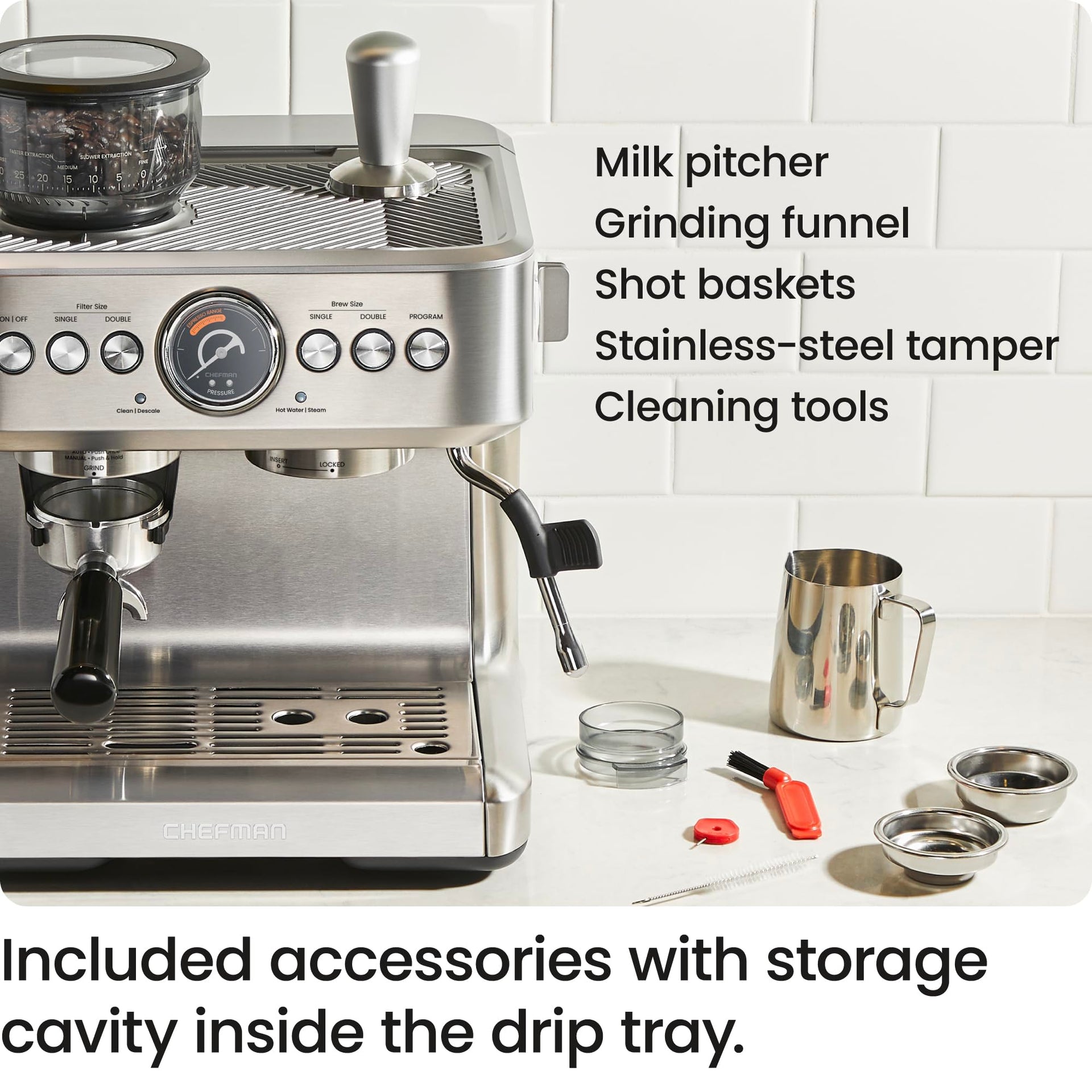 Crema Supreme 15 Bar Espresso Machine with Milk Frother (101.4421 Fl Oz)