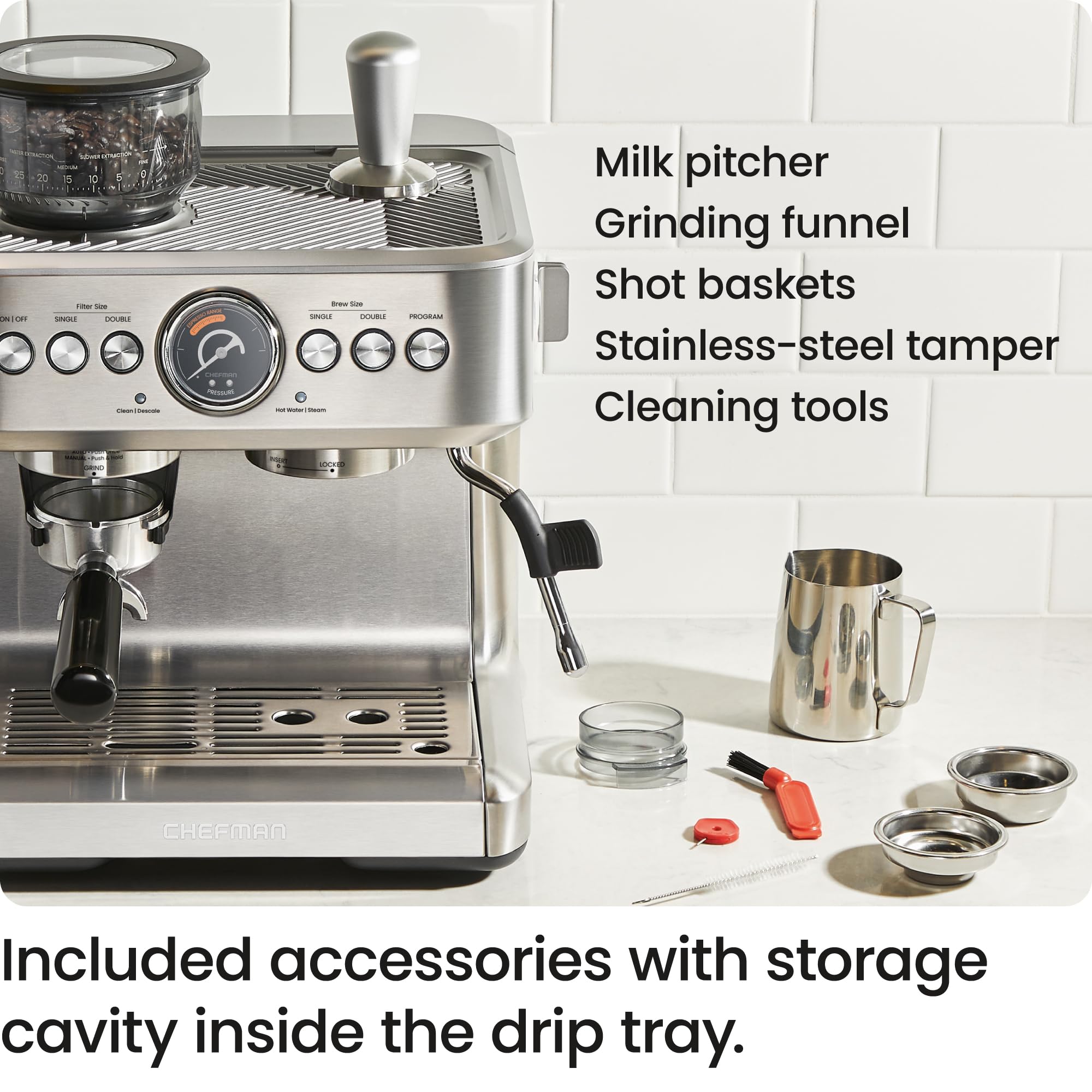 Crema Supreme 15 Bar Espresso Machine with Milk Frother (101.4421 Fl Oz)