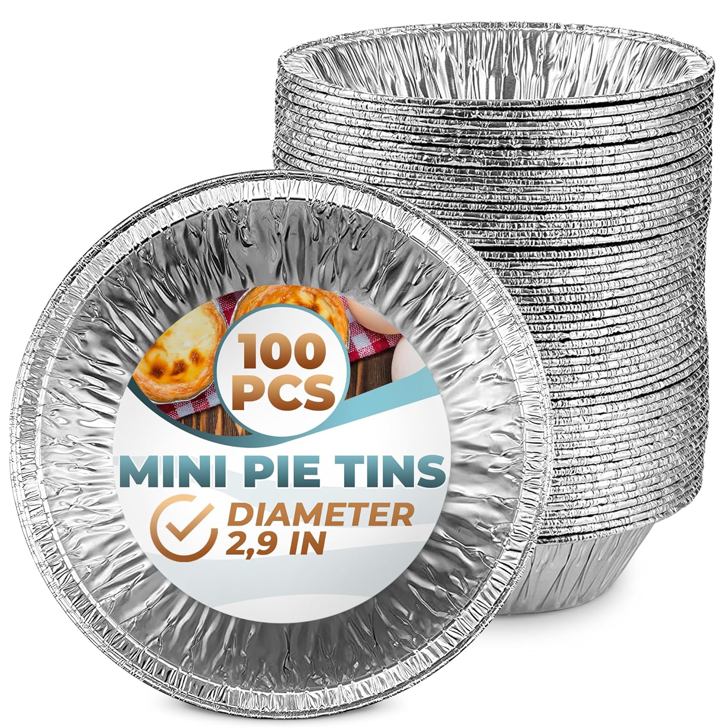 LEGLO 100 Pcs Disposable Egg Tart Tins - 2.9