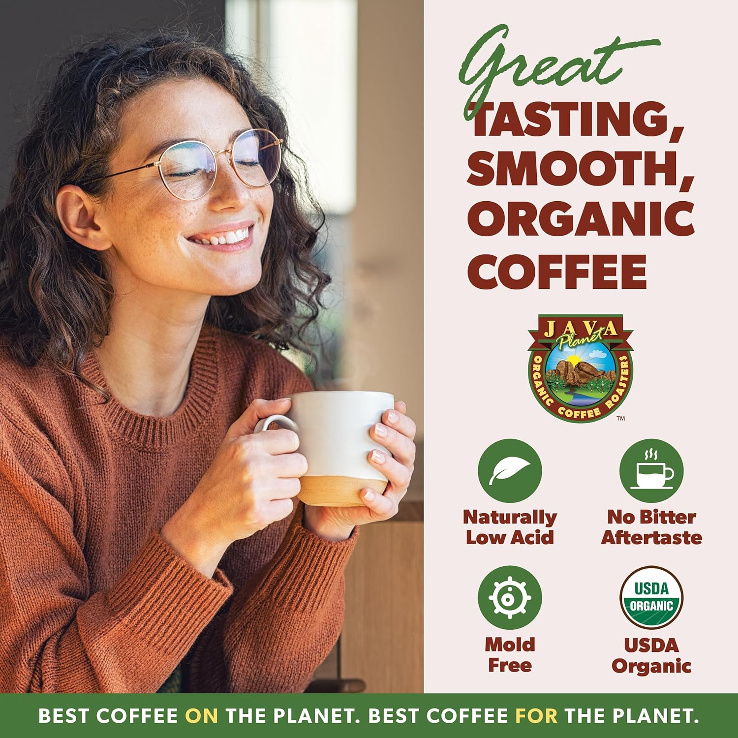 Low Acid Organic Coffee – Whole Bean, Mold-Free & Stomach Friendly by Java Planet, Black Magic Blend Coffee, Medium Dark Roast, Smooth Full Flavored, 5LB Bag