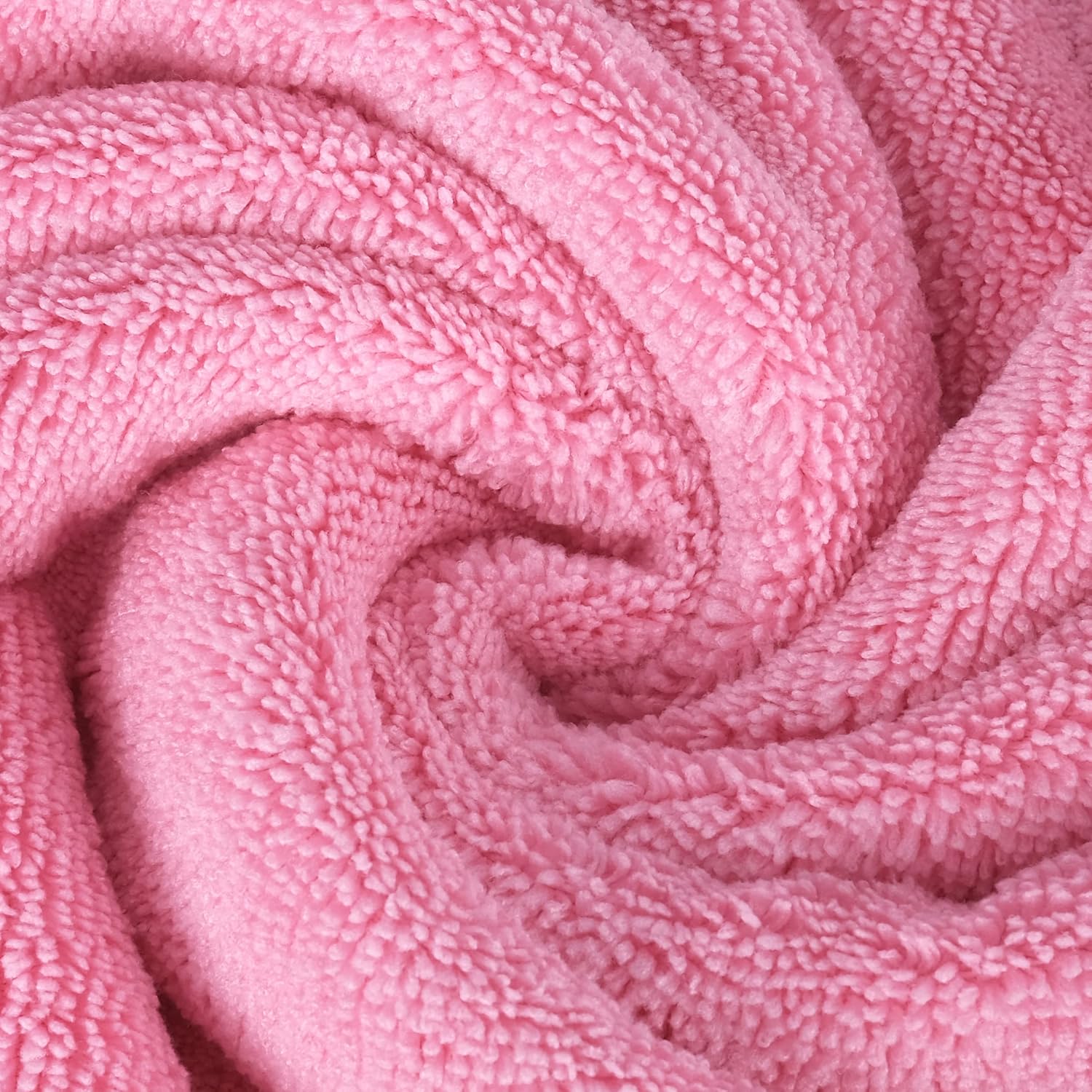 POLYTE Premium Lint Free Microfiber Washcloth Face Towel, 13 x 13 in, Set of 6 (Pink)