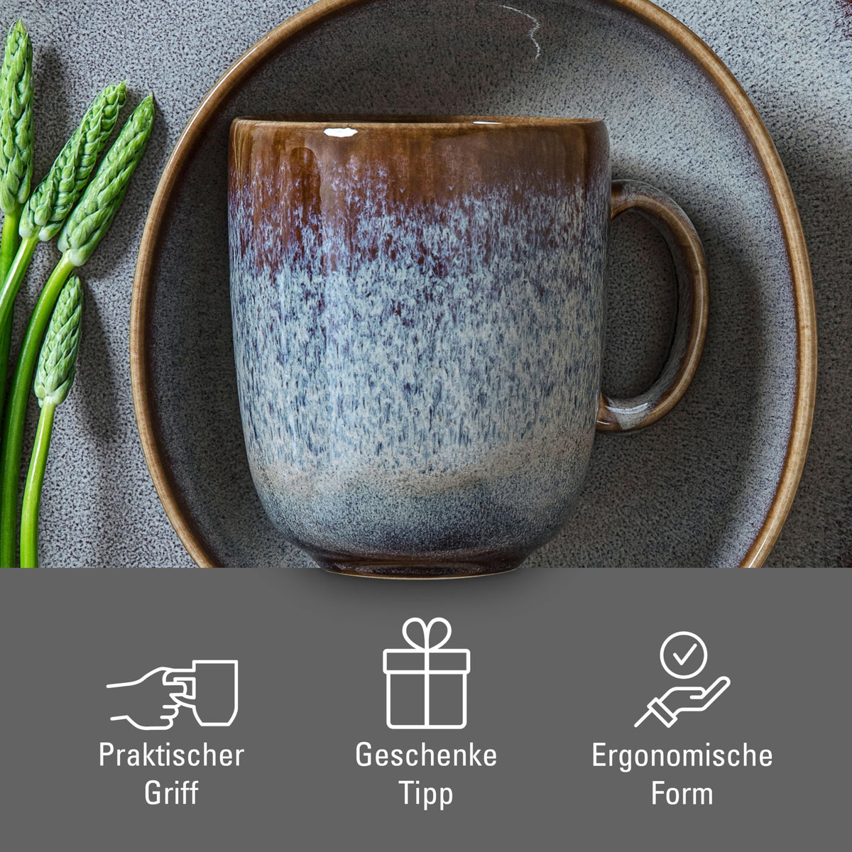Beige rustic mug for coffee or tea