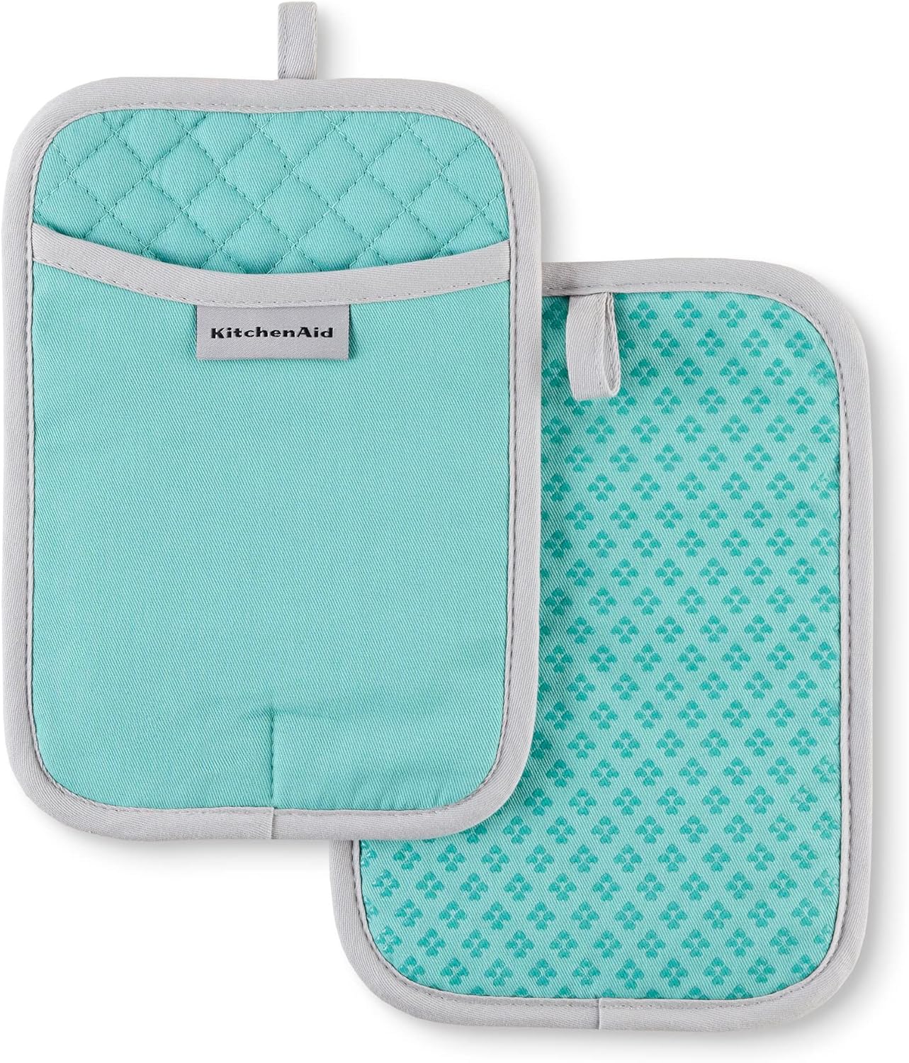 KitchenAid Asteroid Pot Holder 2-Pack Set, Aqua Sky, 7