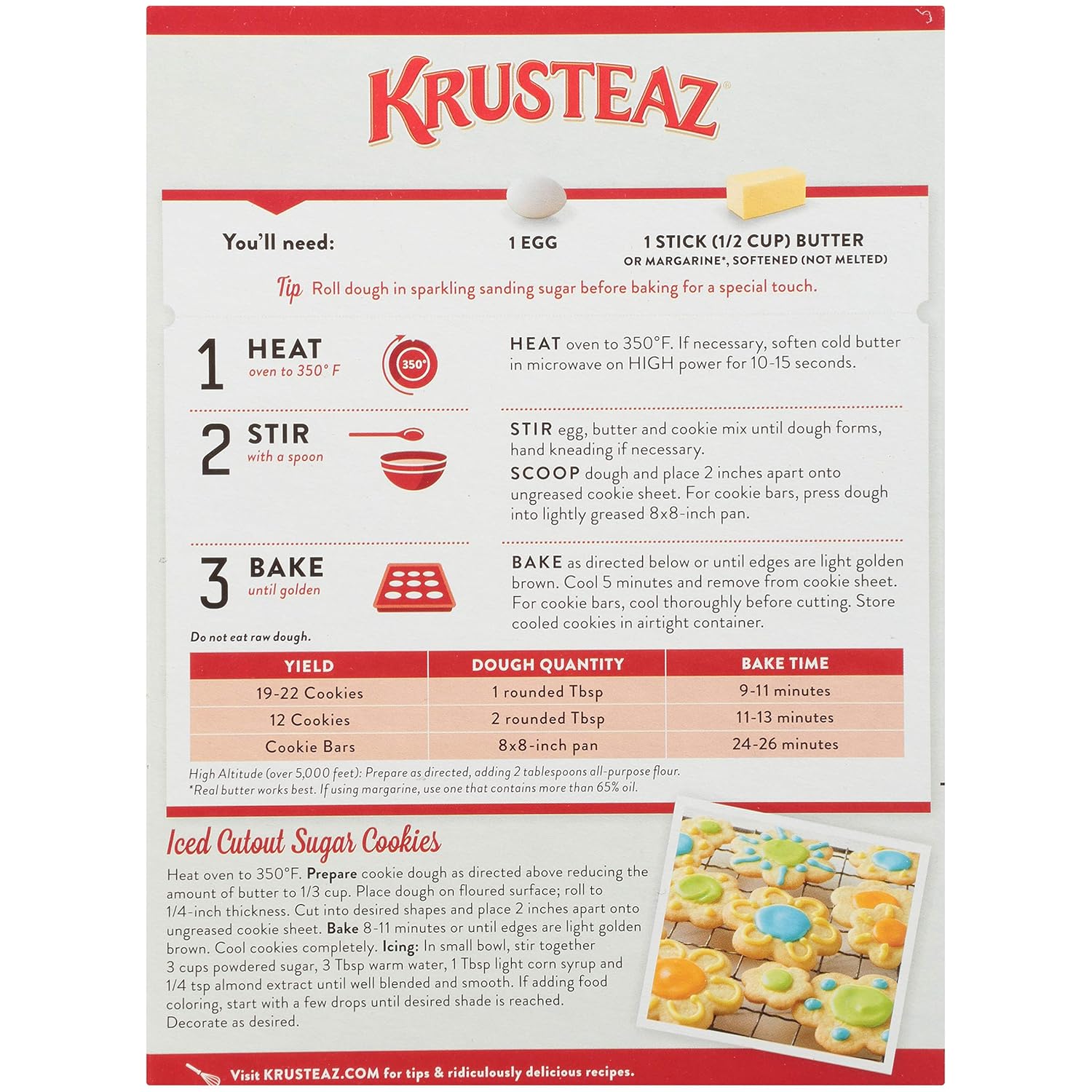 Krusteaz Cookie Mix, Butter Vanilla Sugar Cookie Mix, 14-Ounce Box (Pack of 1)