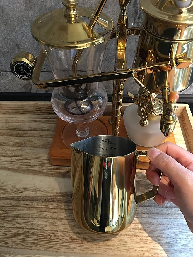 Milk Frothing Pitcher 20oz Stainless Steel Cup Perfect for Latte Cappuccino Stainless Steel Milk Frother Steaming Pitcher Rose Golden Color 600ml