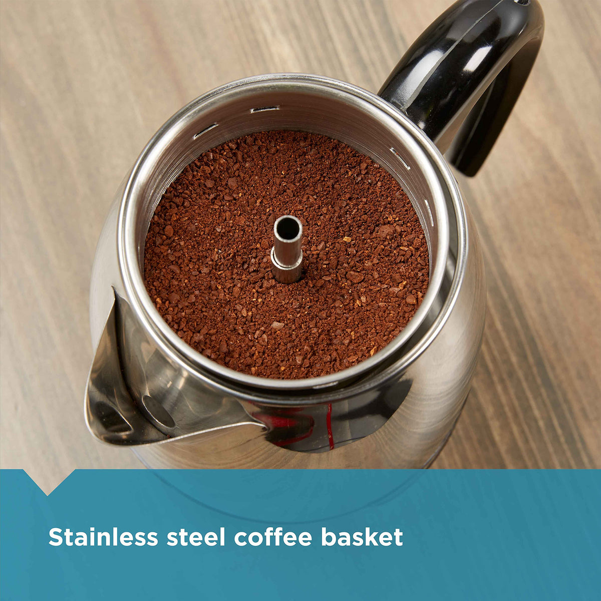 Coffee percolator lid with cool-touch knob