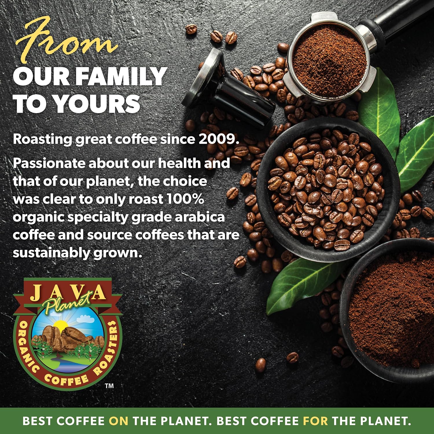Low Acid Organic Coffee – Whole Bean, Mold-Free & Stomach Friendly by Java Planet, Peruvian Single Origin Coffee, Medium Dark Roast, Smooth Full Flavored, 5LB Bag