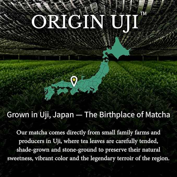 Uji Ultra-Premium Rare Ceremonial Matcha Green Tea Powder, Samidori Shogyoku Single Cultivar, First Harvest Shade-Grown, Stone-Ground by Judan Chashi